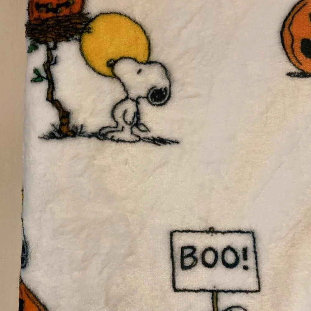 NWT PEANUTS 50x60 Snoopy In The Pumpkins Printed HALLOWEEN Throw